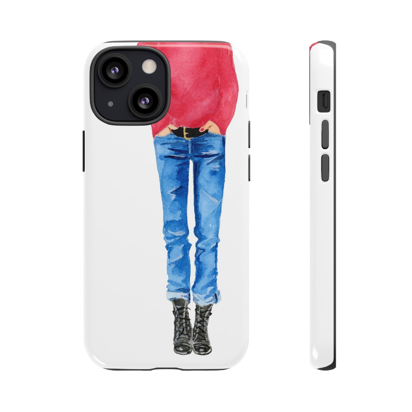 Black Lace-Up Boots Phone Case