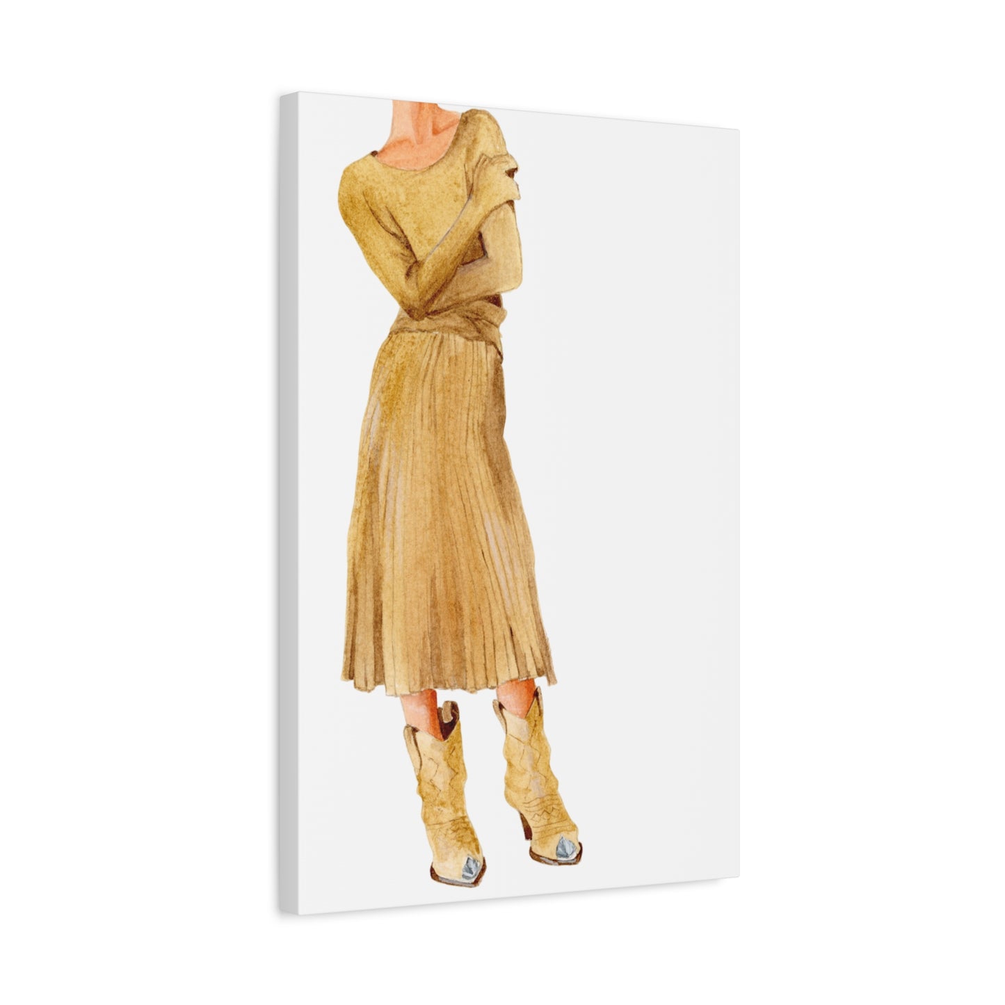 Cowgirl Boots Matte Canvas, Stretched, 1.25"