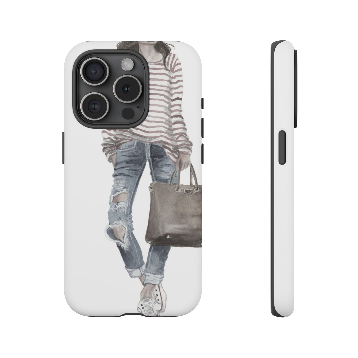 Red Stripes and Jeans (Vintage) Phone Case