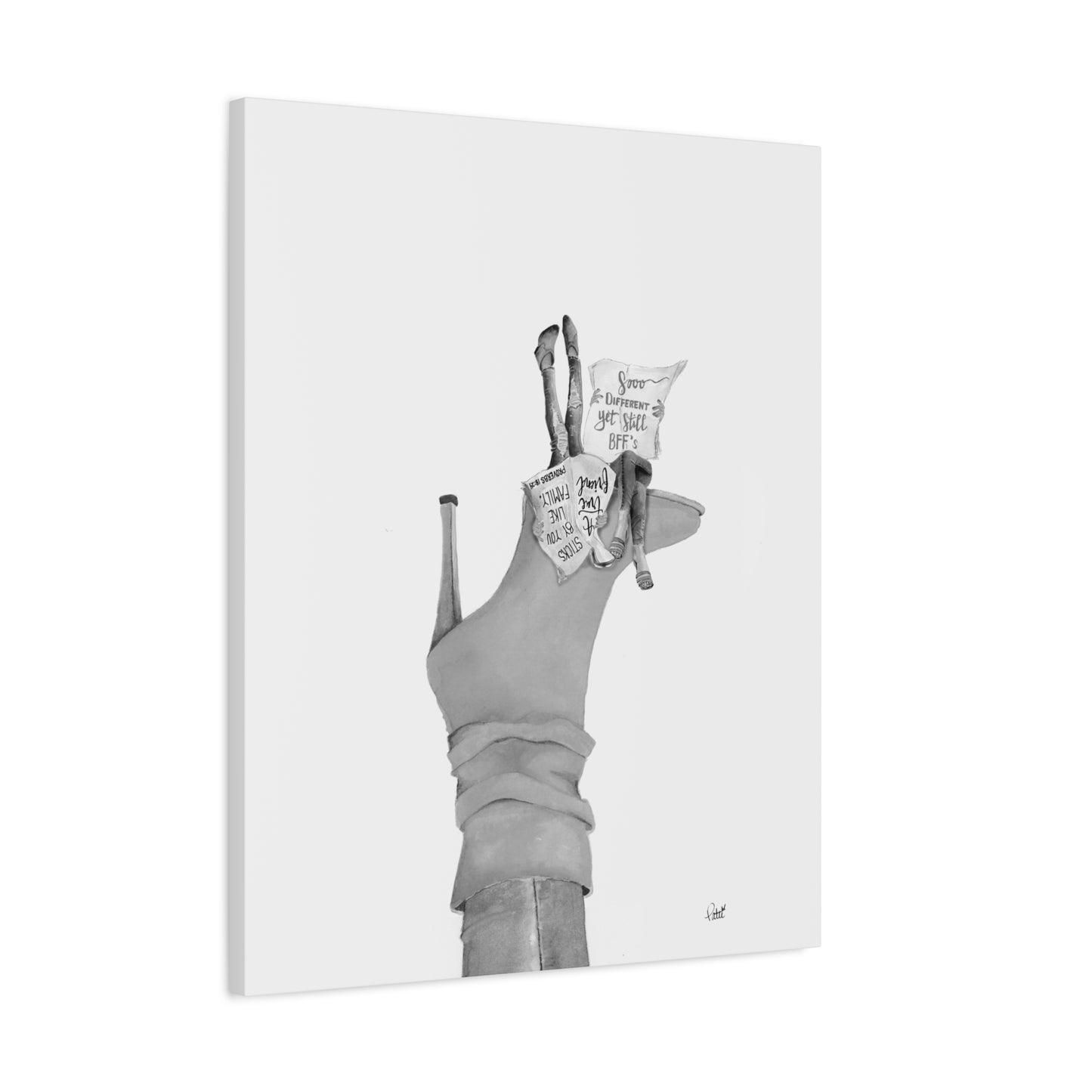 Sooo Different on an Orange Boot Matte Canvas, Stretched, 1.25"