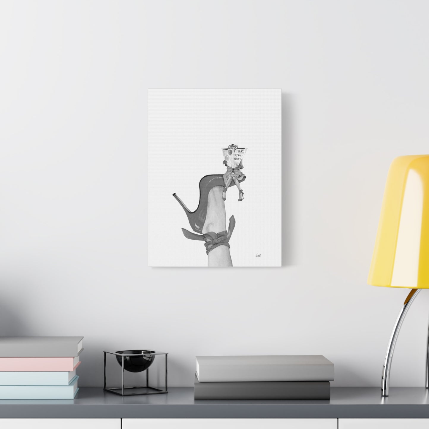 Pray, Wait, Trust with a Scarf Matte Canvas, Stretched, 1.25"