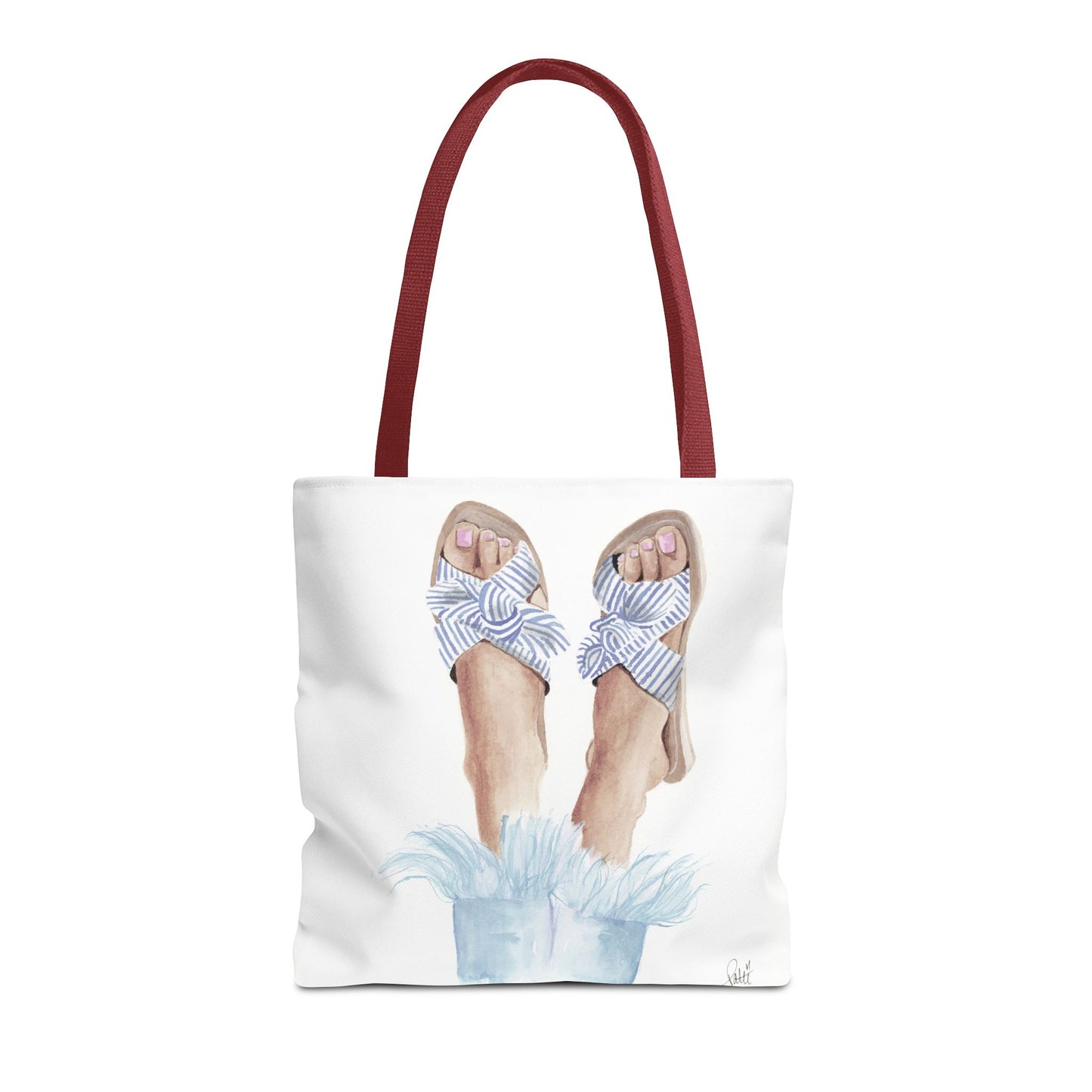 Striped Sandals Tote Bag