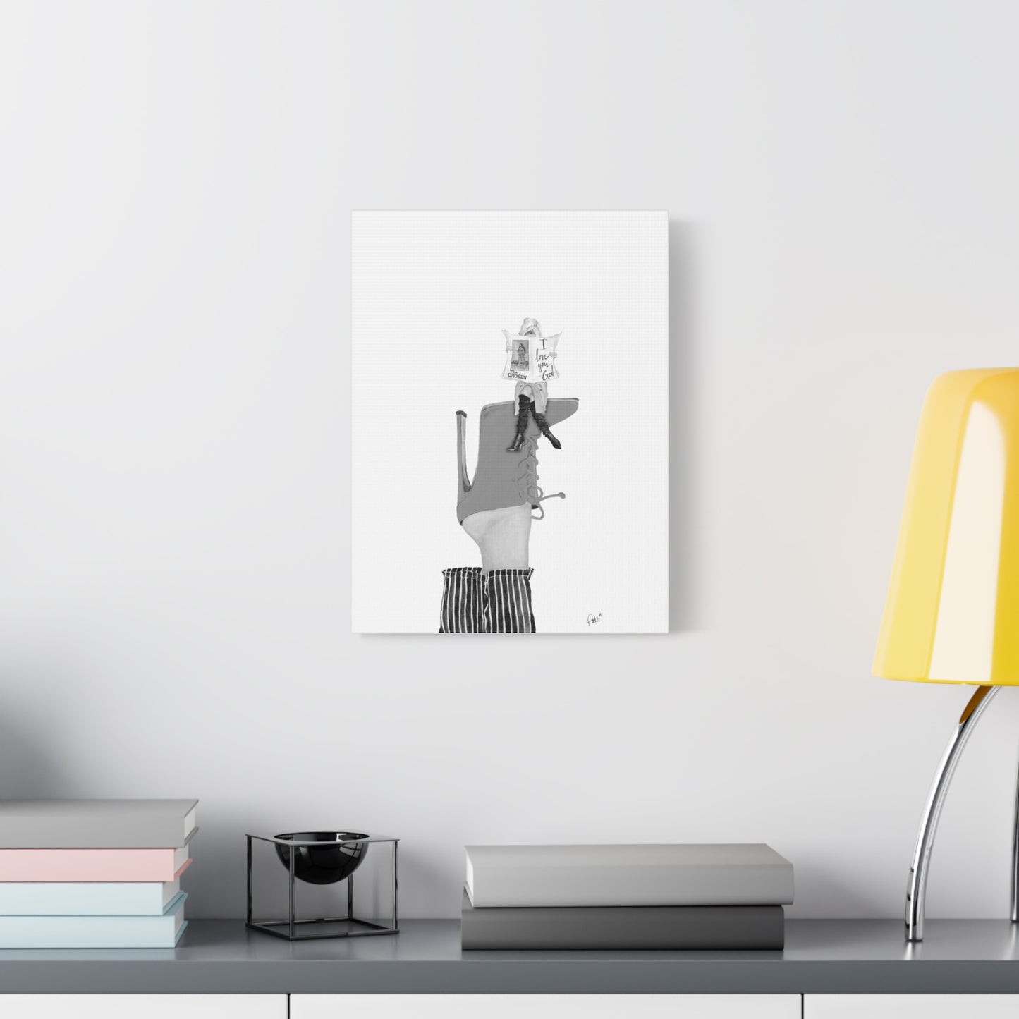 "Chosen on a Hot Pink Bootie" Matte Canvas, Stretched, 1.25"