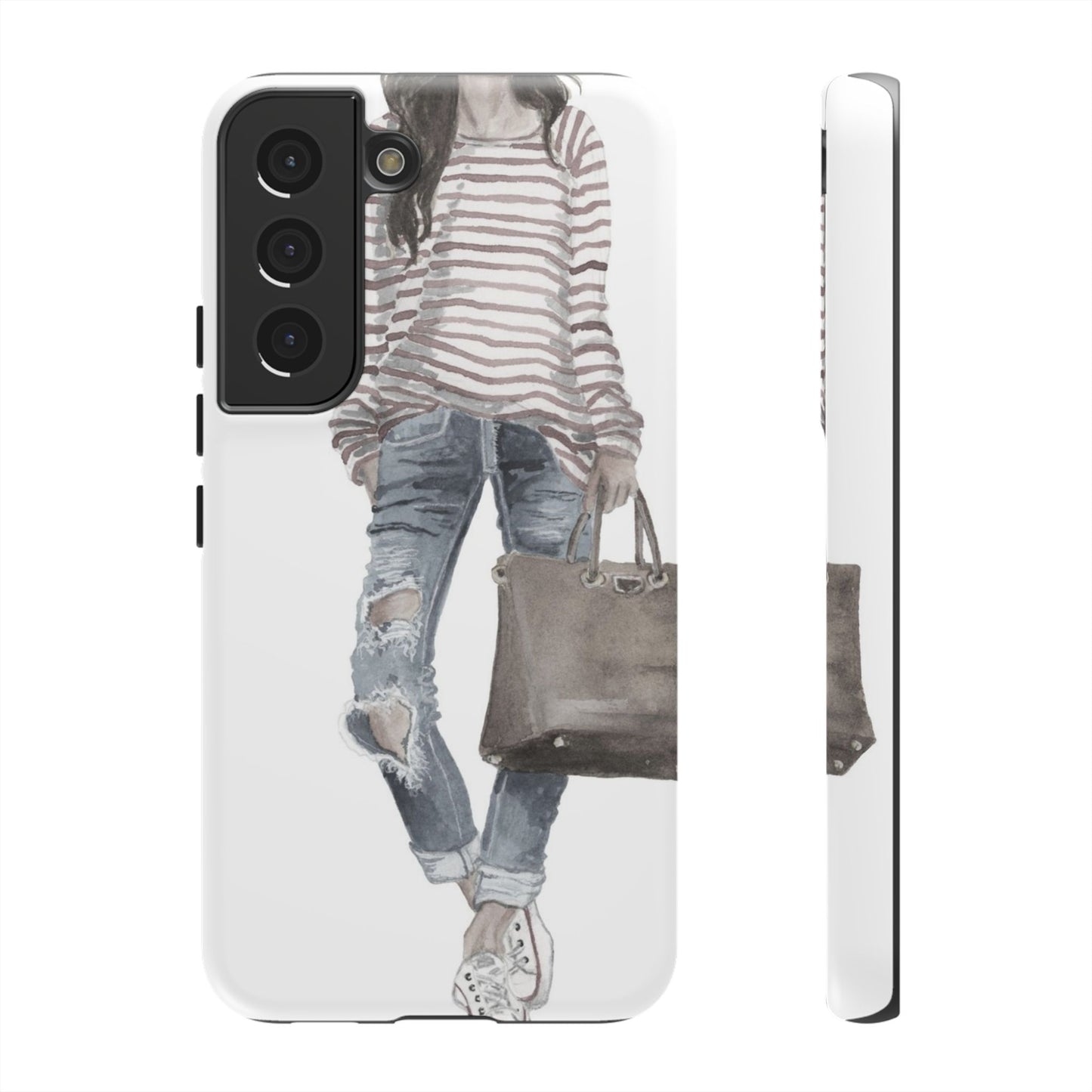 Red Stripes and Jeans (Vintage) Phone Case
