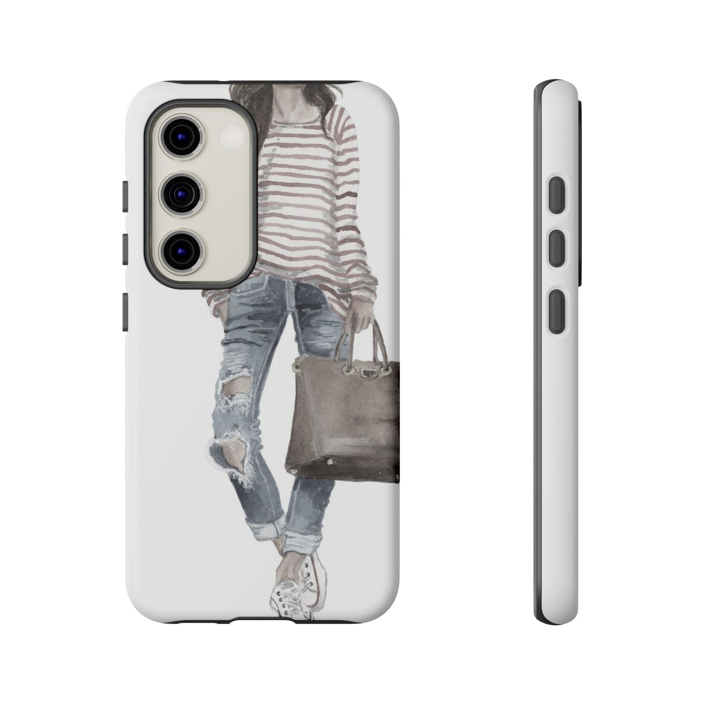 Red Stripes and Jeans (Vintage) Phone Case