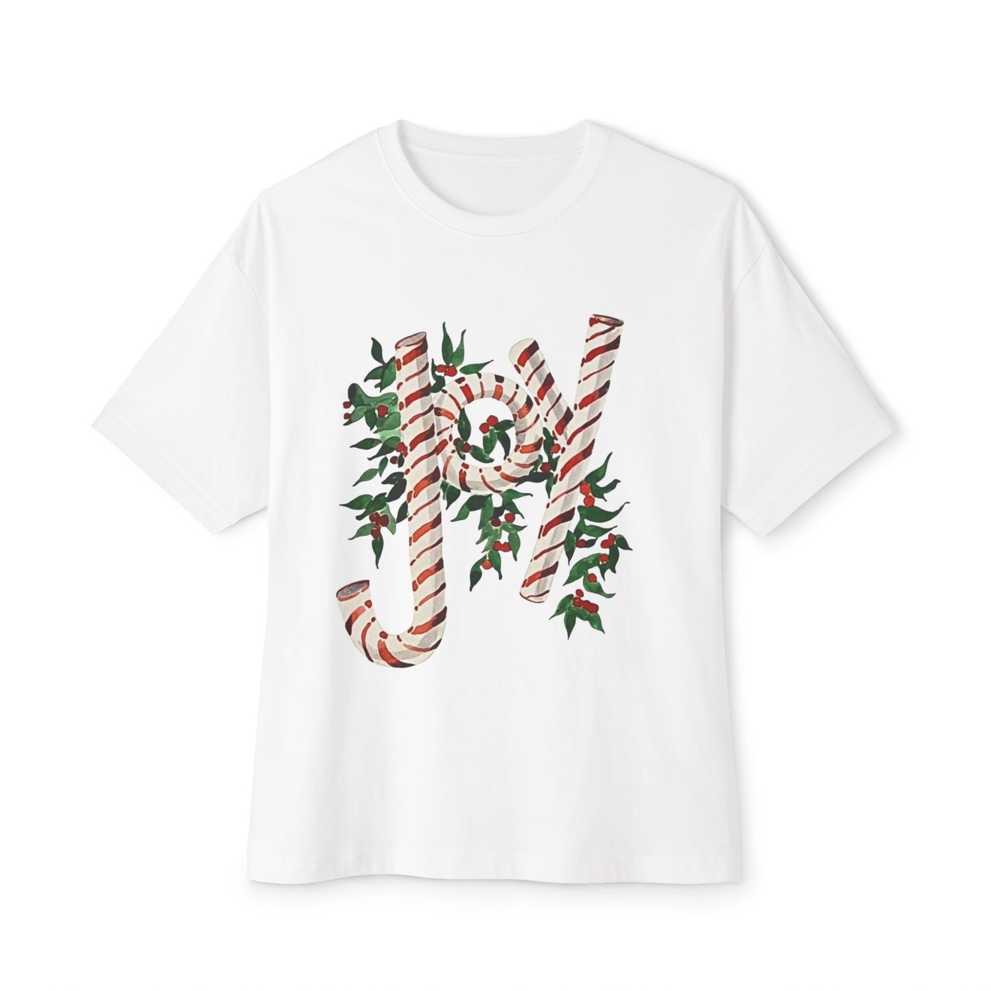 Peppermint Joy Unisex Oversized Boxy Tee