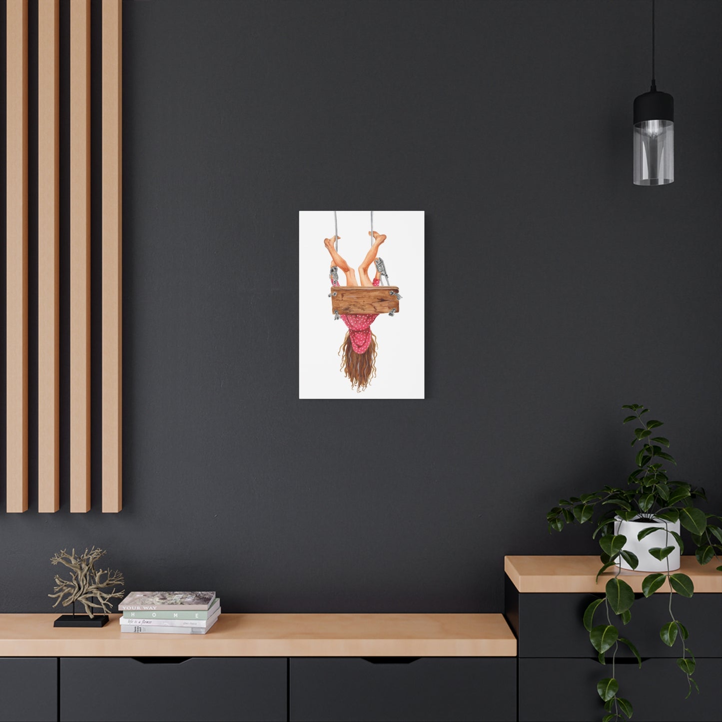 Upside Down Swinger Matte Canvas, Stretched, 1.25"