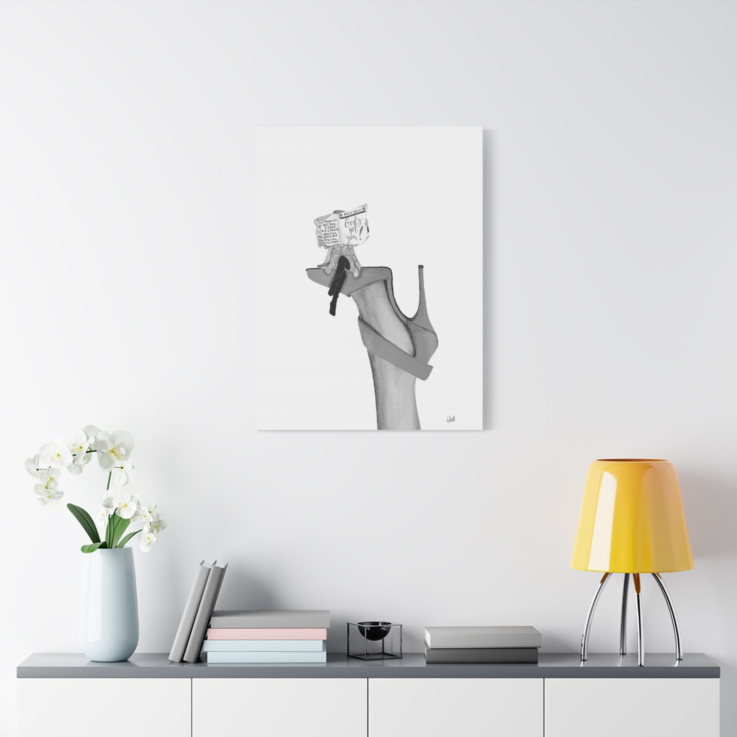 God's Got You on a Red Shoe Matte Canvas, Stretched, 1.25"