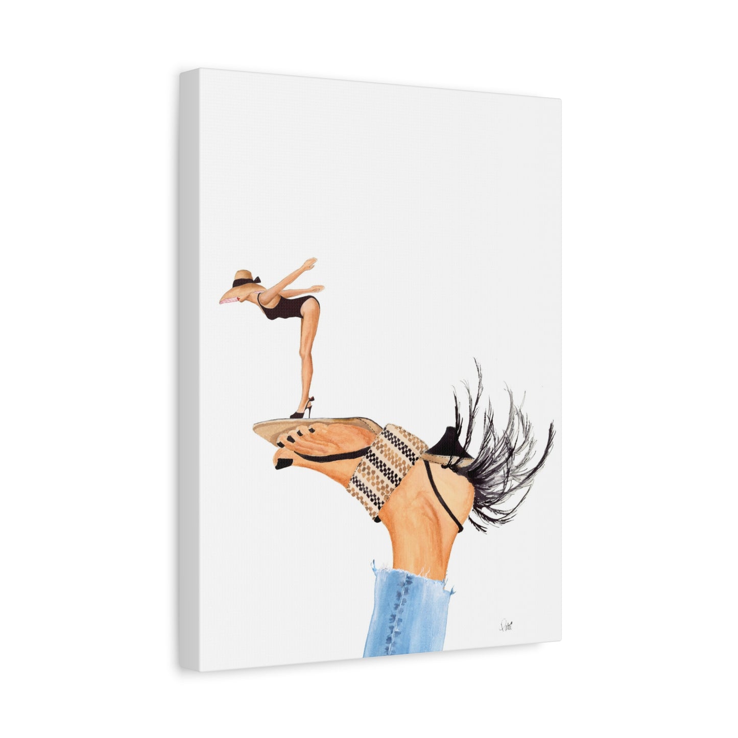 Feathered Heel Diving Matte Canvas, Stretched, 1.25"