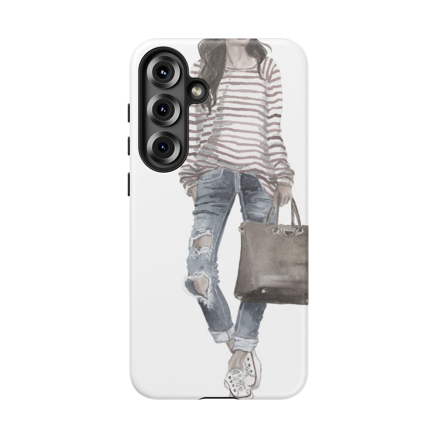 Red Stripes and Jeans (Vintage) Phone Case