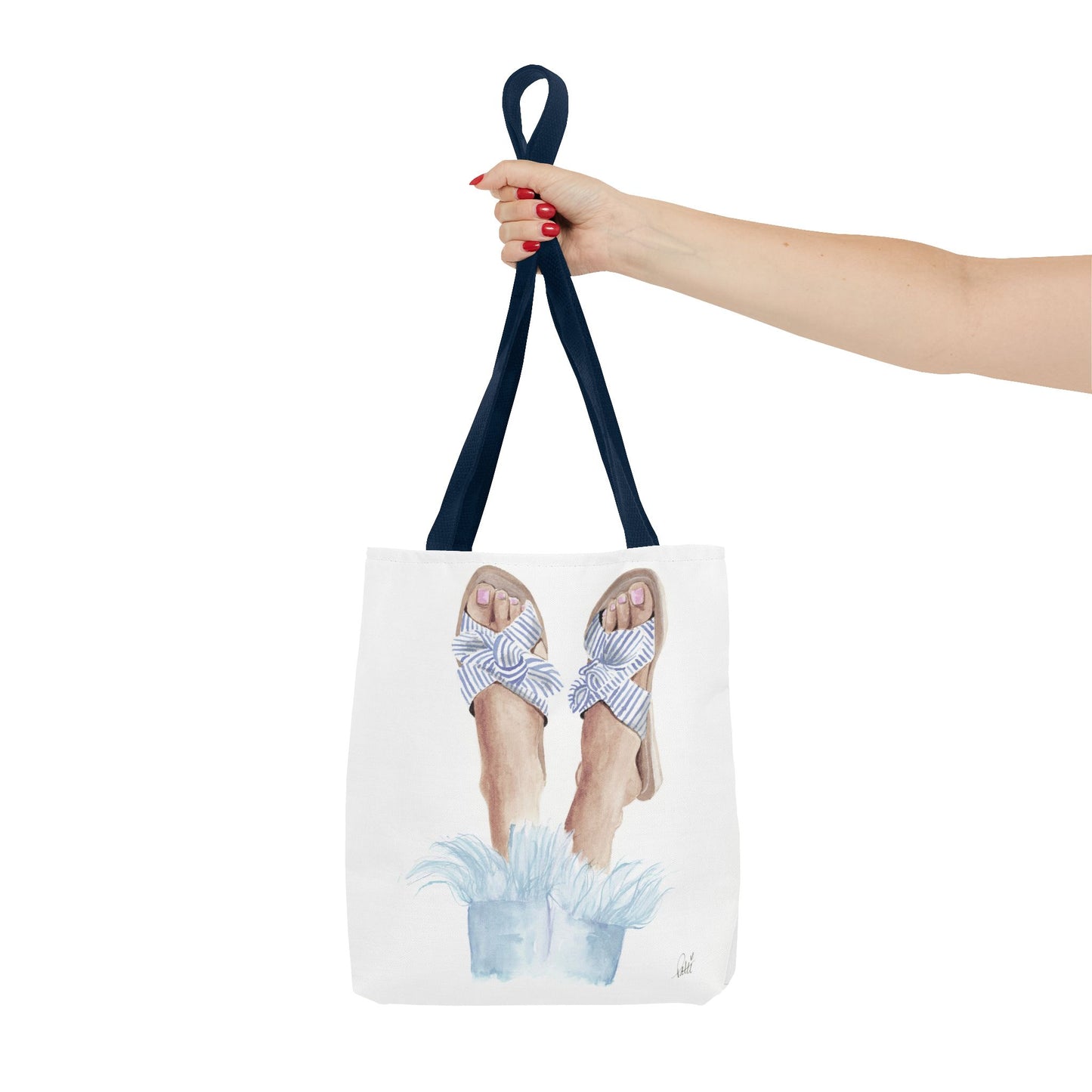 Striped Sandals Tote Bag