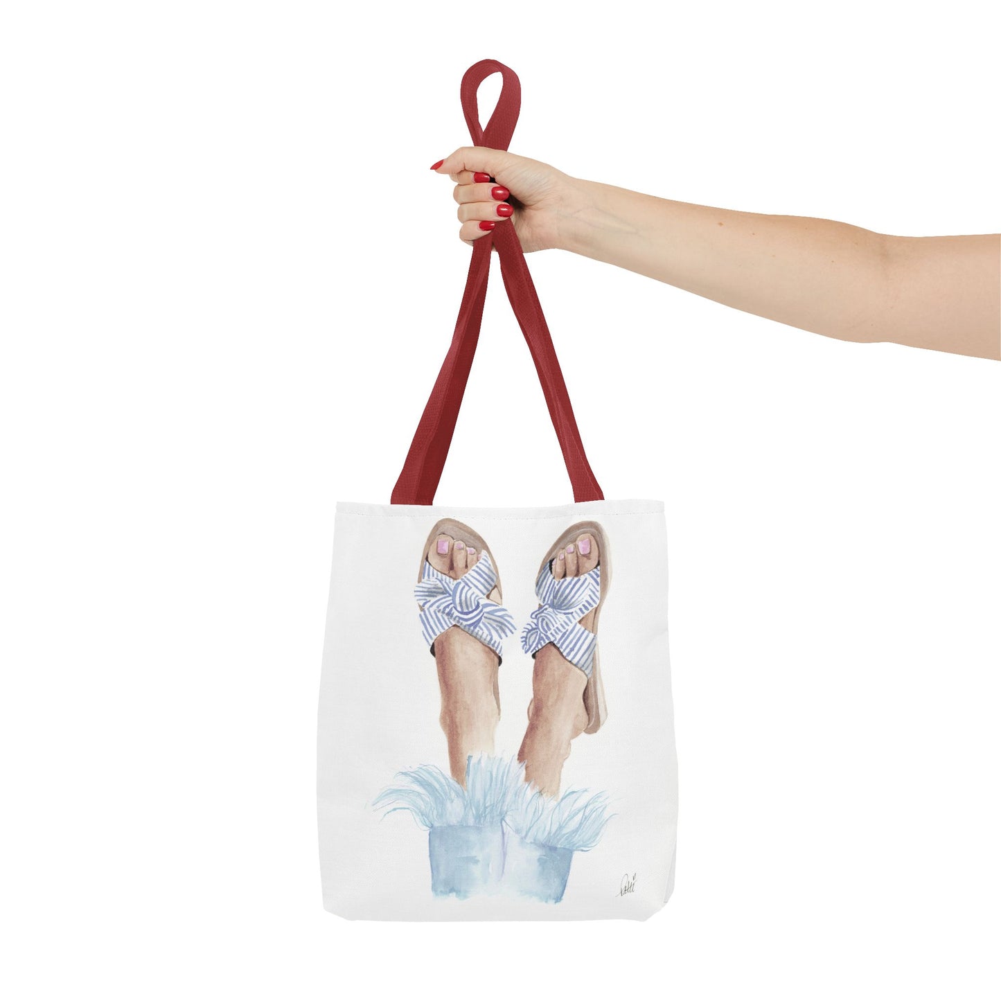 Striped Sandals Tote Bag