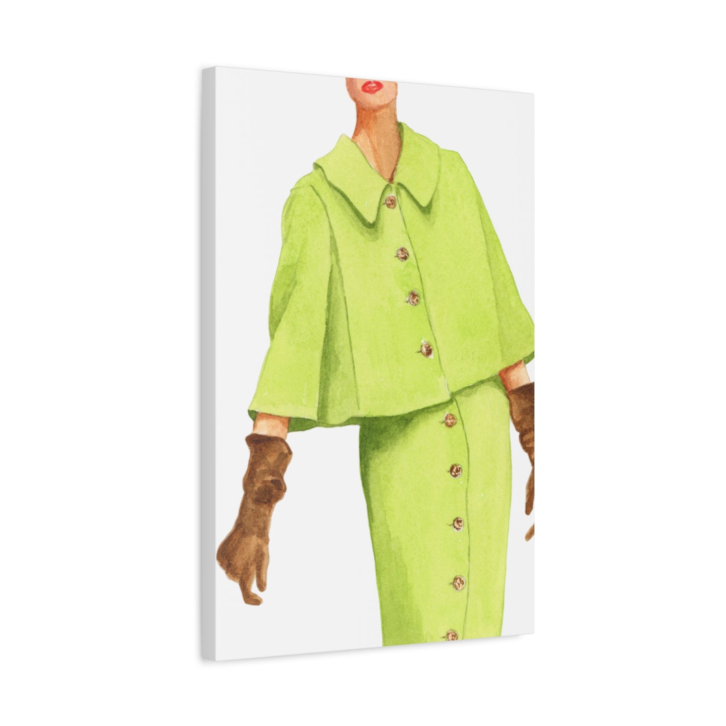 Lime Green Coat Matte Canvas, Stretched, 1.25"