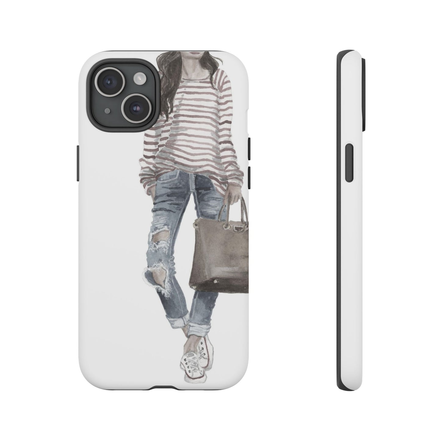 Red Stripes and Jeans (Vintage) Phone Case