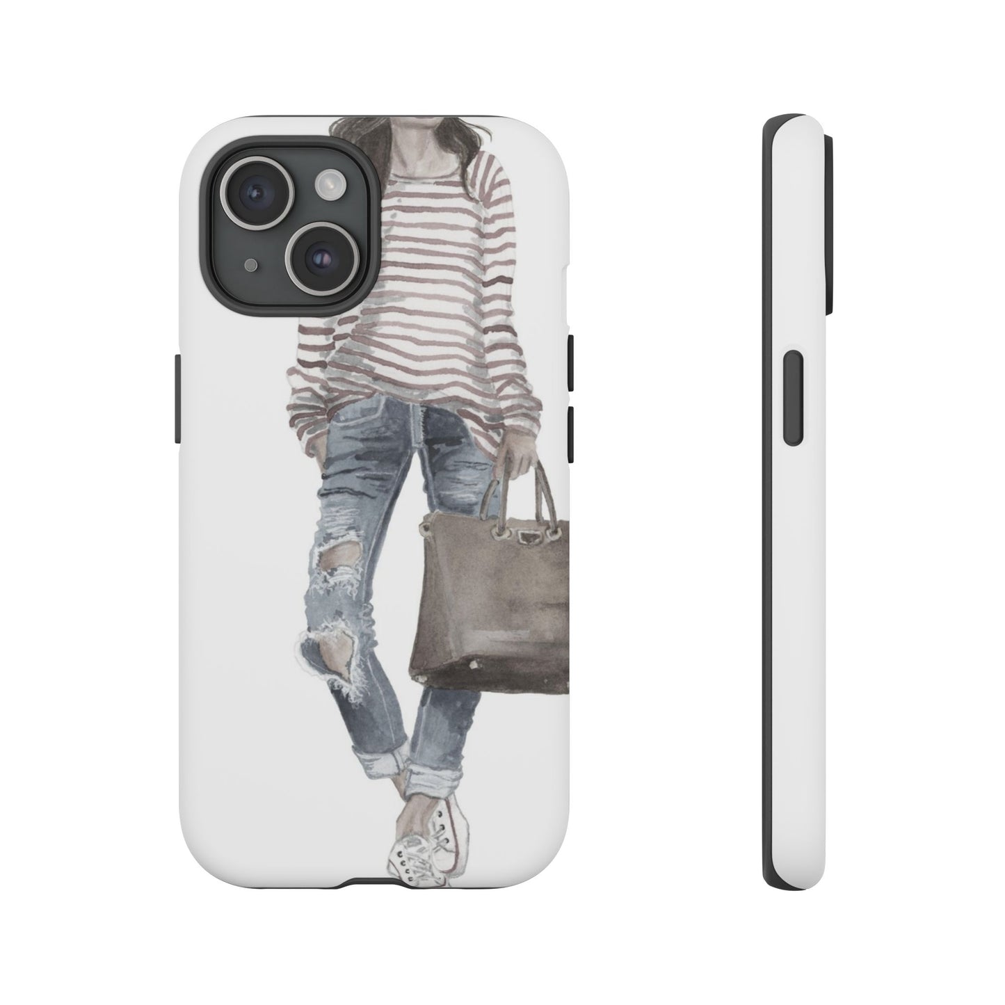 Red Stripes and Jeans (Vintage) Phone Case