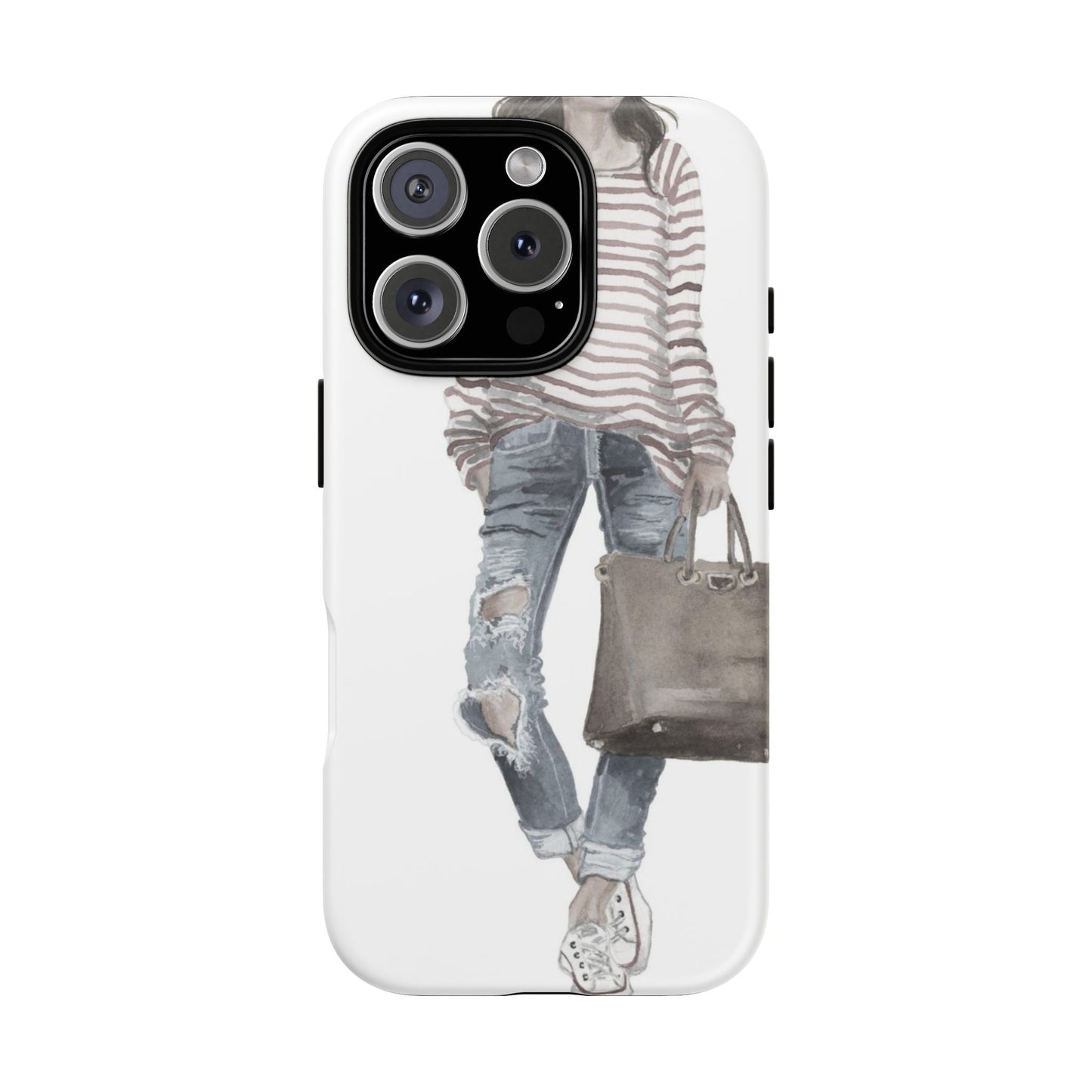 Red Stripes and Jeans (Vintage) Phone Case