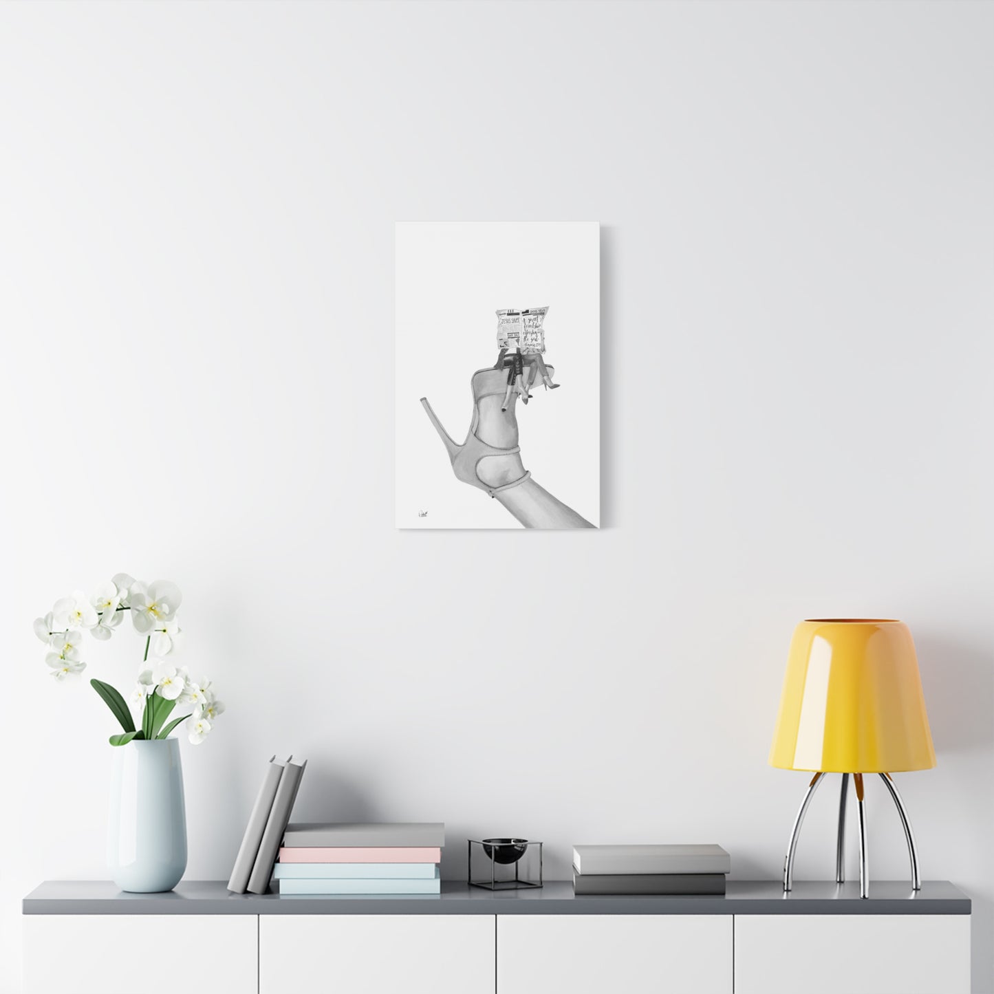 A Sweet Friendship on Yellow Suede Matte Canvas, Stretched, 1.25"