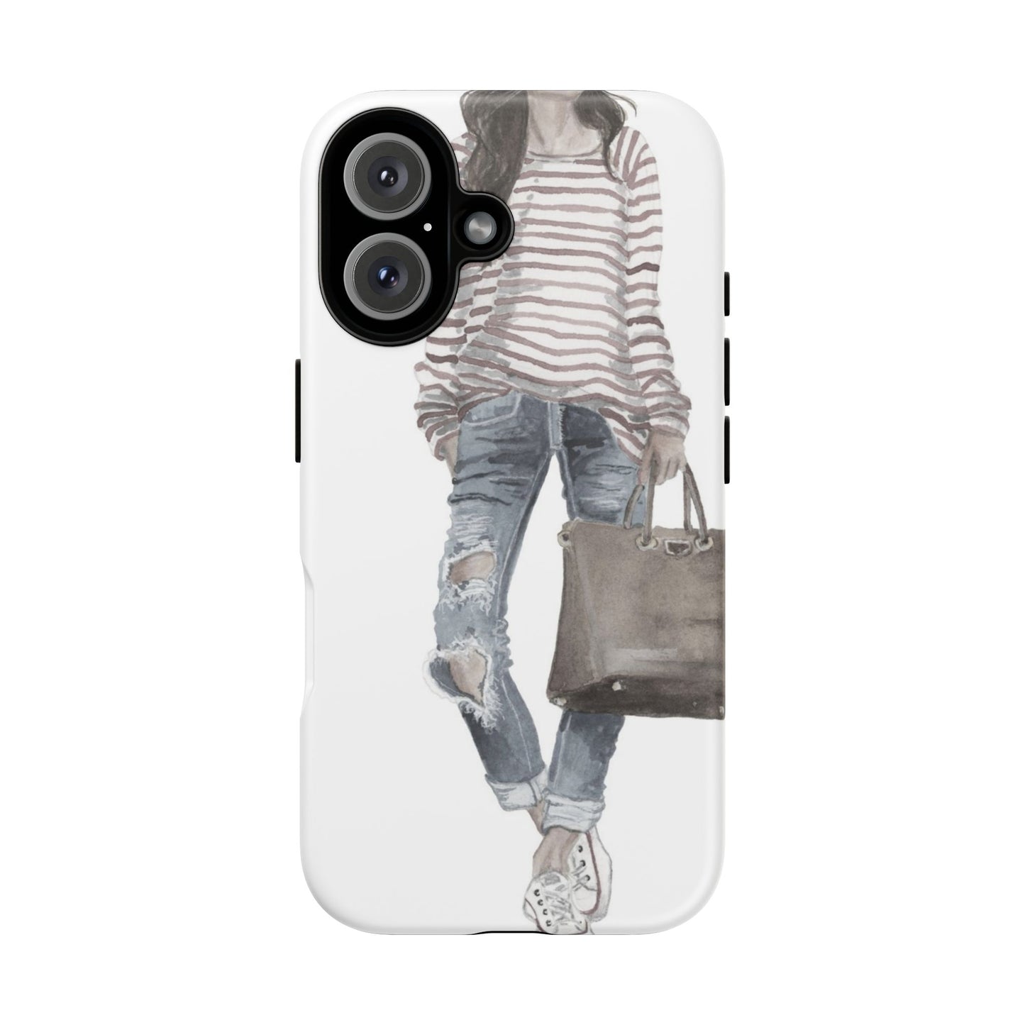 Red Stripes and Jeans (Vintage) Phone Case