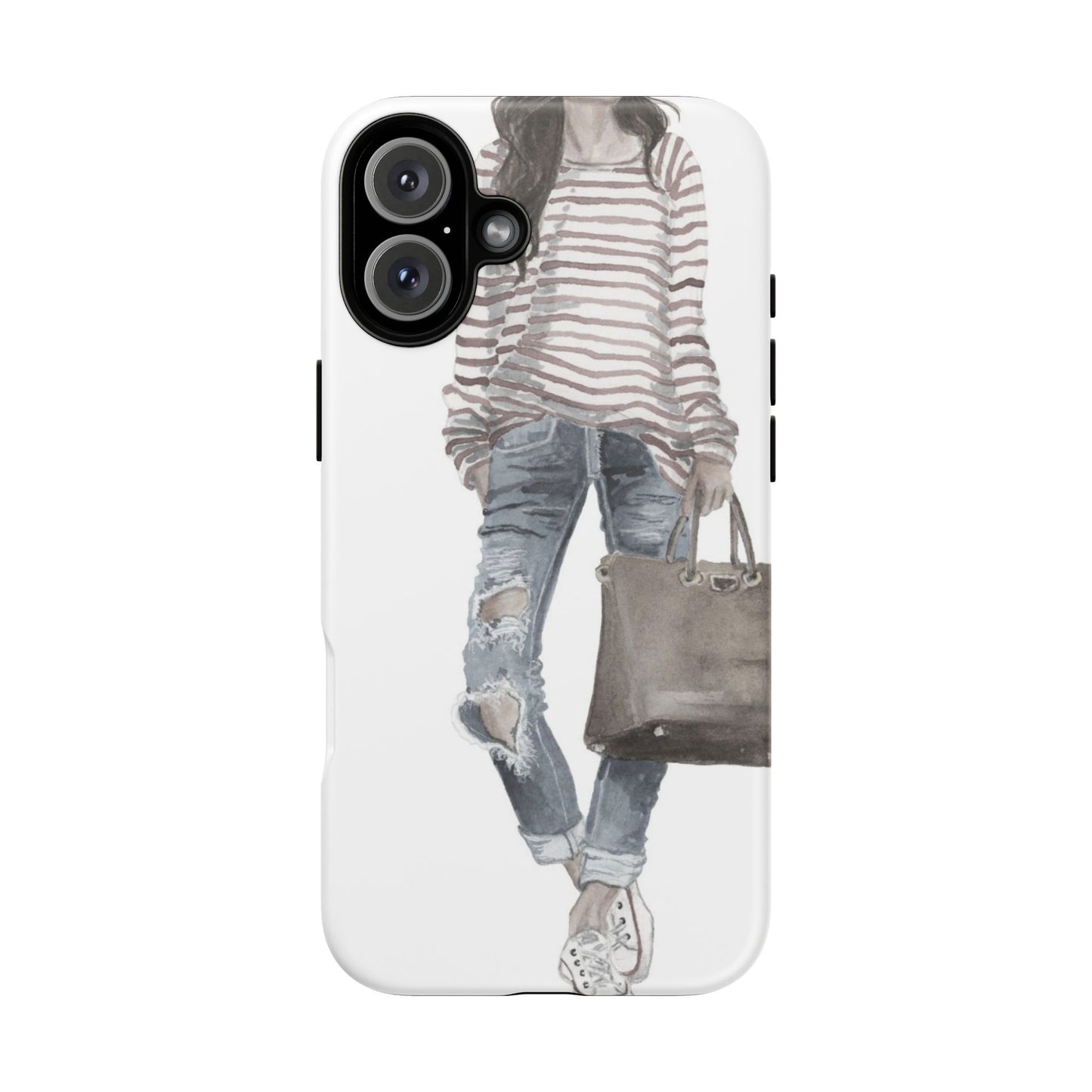 Red Stripes and Jeans (Vintage) Phone Case
