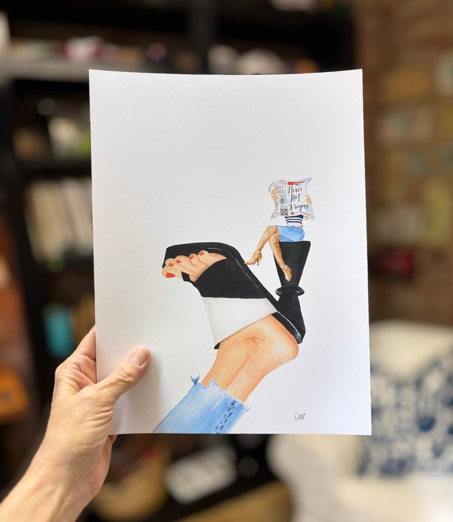 Never Not Praying on a Black and White Shoe