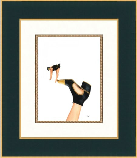 Diver on Yellow and Black Shoe